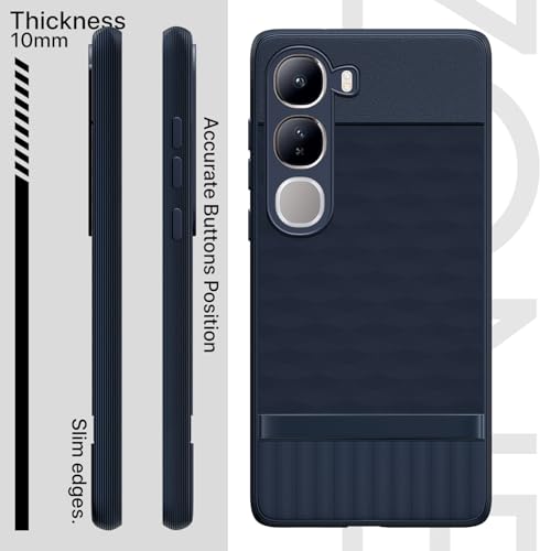 Image of Pikkme Back Cover for Vivo Y300 5G Camera Protection 3D Hexa Cube Design Silicone Protective Bumper Case (Blue)