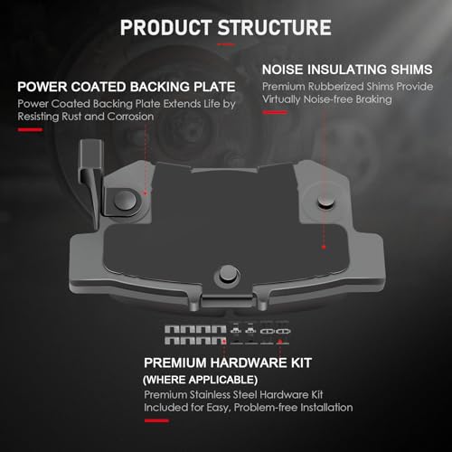 Image of cciyu D465 D537 Front & Rear Ceramic Disc Brake Pads Kit For Acura CL 1997-1999,For Honda For Accord 1991-1997 8PCS