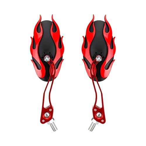 Rétroviseur moto rouge universel compatible avec vis de 8 mm et 10 mm