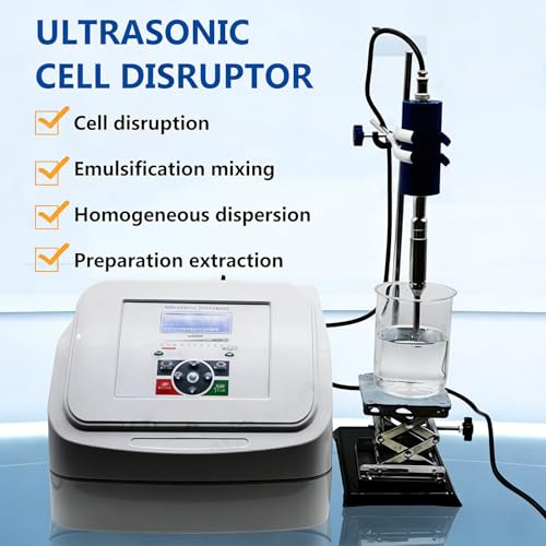 Macchina emulsionante da laboratorio omogeneizzatore, miscelatore sonicatore a controllo digitale con timer di impulsi on/off per emulsionamento liquido, processore distruttore cellulare
