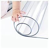 TMGJ Transparent PVC Folie Tischdecke 3mm Tischfolie Schutzfolie Tischschutz Wasserdicht, Abwaschbar,Für Restaurant,Garten,Esszimmer,Büro,Unterstützung Der Anpassung<br>(Size: 50x50cm/20x20in)