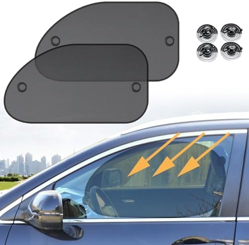 2 Packs Car Window Sunshade Curtains, Foldable Suction Cup Auto S...
