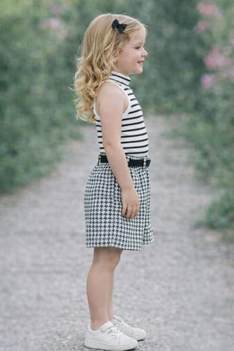 Image of Girl's Solid Cotton Blend Style Top and Shorts Set