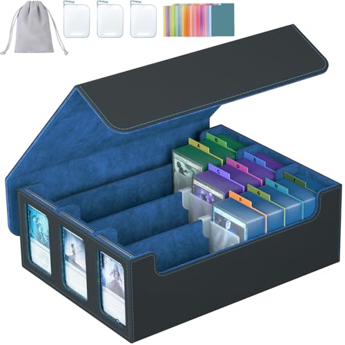 SENVINI 3-Row Trading Card Storage Box, Bulk Cards Case for 2400+ Mtg tcg Magic Playing Game Card...