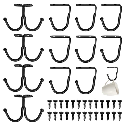 12 Stück Haken für Unter Regal, Tassen Haken Unter Schrank Metall mit...