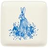 Primitives by kathy small blue floral rabbit plate  urban country home decor