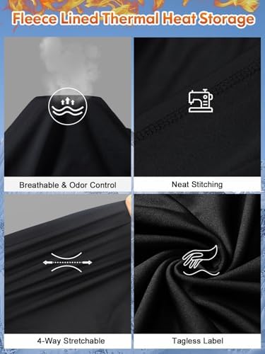 romision Thermal Underwear for Men Long Johns Fleece Lined Hunting Gear Bottom Top Set Base Layer for Cold Weather Gift