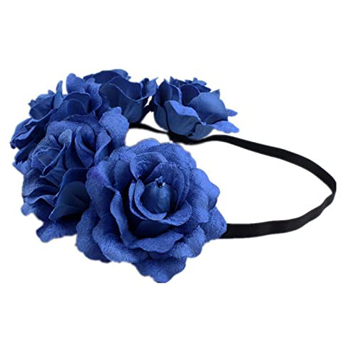 Dzmuero Couronne Fleur Cheveux,Couronne de Fleurs pour Cheveux,Couronne de Fleurs,Fleurs pour Cheveux Boho Couronne florale artificielle Couronne de mariée pour cérémonie de mariage, fête Cover