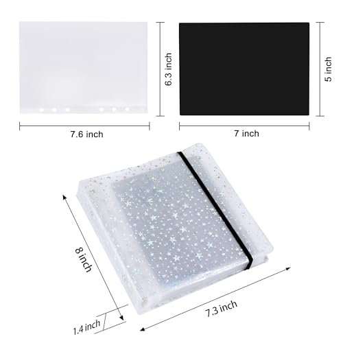 Image of Magnetic Sheets and Storage Bags for Stamps and Dies Storage with Album Pocket, Die Cut Storage Set for Storage Die Cutting,DIY Scrapbooking,Card Making Supplies(White 2sets)