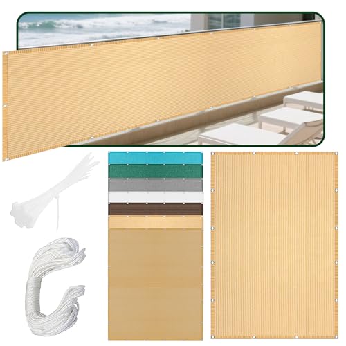 Toldo Vela de Sombra Rectangular 470 x 507 cm Protección Rayos UV Resistente Toldos Exterior Terraza con Cuerdas y Ojal para Jardín, Patio, Exteriores Arena, Color Crema