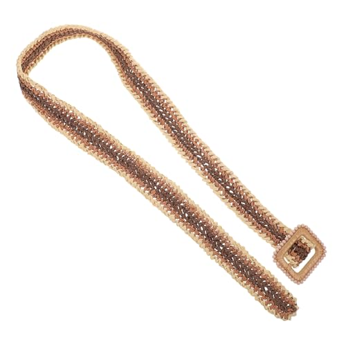 FRCOLOR Boho Woven Raffia Belt for Women Adjustable Lightweight Waistband Vintage Fashion Accessory for Spring and Summer Dresses for Vacation Outfits