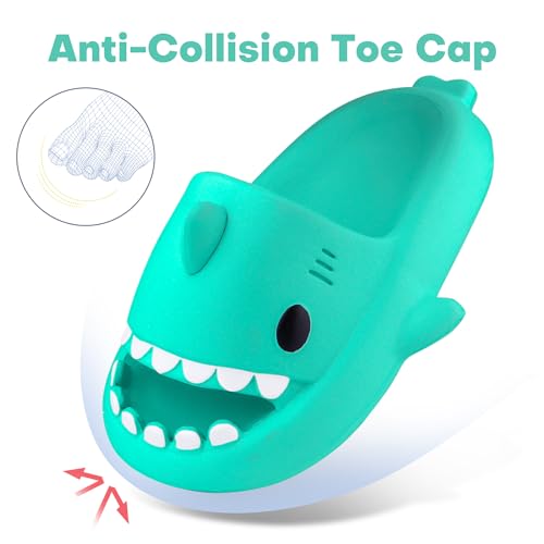 Image of Kids Shark Cloud Slides | Boys Girls Slip On Sandals | Toddler Beach Slippers | Youth Fish Flip Flops Pool Shower Shoes