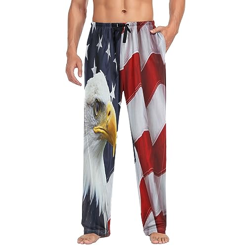 Pigsaly G290717137P779C826S1795 North American Bald Eagle Usa Flag Pajama Pants American Flag Men'S Pajama Bottoms Lounge Sleepwear Pjs Sleep Pants M thumb #3