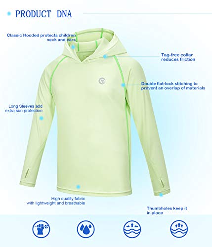 Image of Youth UPF50+ Sun Shirts Rashguard Quick Dry Long Sleeve Hoodies T-shirts for Workout Thumbholes