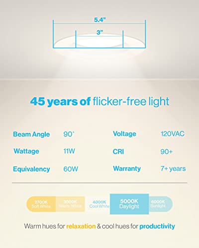 Sunco Lighting 4 Inch Led Can Lights Retrofit Recessed Lighting, Baffle Trim, Dimmable, 5000K Daylight, 11W=60W, 660 Lm, Damp Rated, Replacement Conversion Kit – Ul Energy Star Listed 6 Pack #TOP3