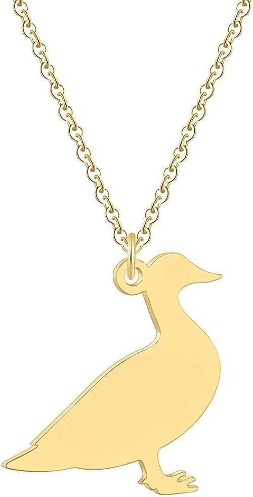 925 Sterling Silver Duck Necklace For Women - Rubber Duck Necklace Charms Jewelry For Women - 14K Yellow Gold Duck Jewelry Choker Pendant With Chain Gifts