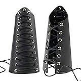 Jeilwiy Leather Bracers Medieval Arm Armor Cuff Bandage Punk Wristband Gauntlet Bracers Men Women Boy 2Pack