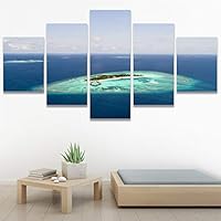 SIGNWIN 5 Panel Canvas Wall Art Coastal Scenery for Home Decorations Ready to Hang - 60