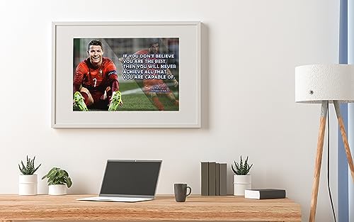 Cristiano Ronaldo Motivational Poster Quote Inspirational Quotes Classroom Posters Mens Soccer Pro Coaching Wall Art Growth Mindset Teacher Educational Signed Memorabilia Sports Decor Jersey Boys P116