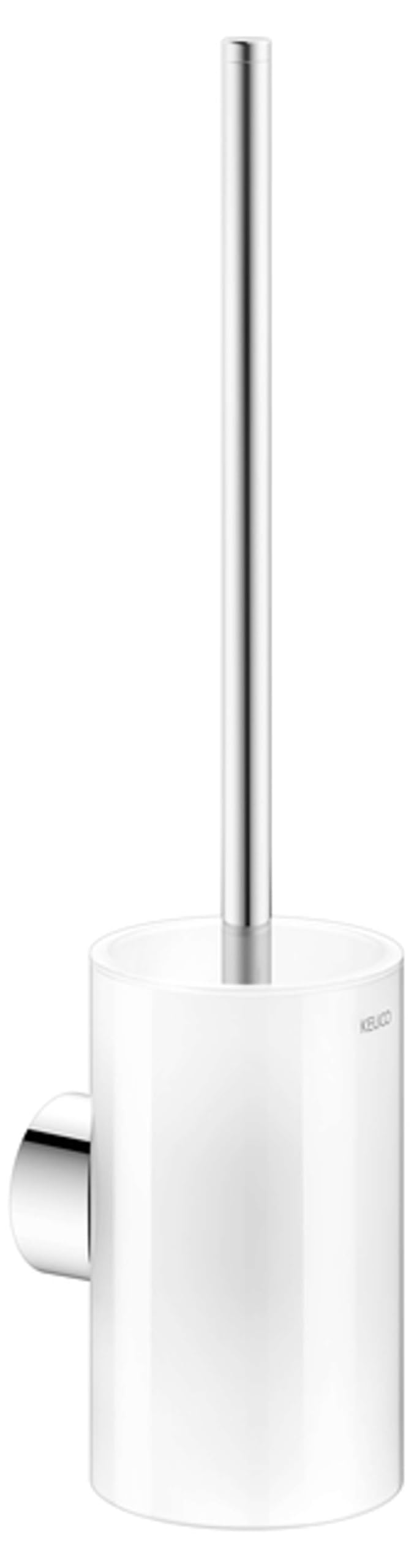 KEUCO Reva WC-Bürstengarnitur mit Kristallglas-Gehäuse, verchromter Stiel, Made in Germany