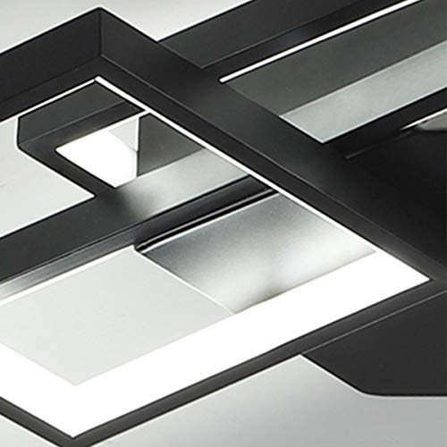 Jaycomey Led Ceiling Light,75W Modern Ceiling Lamp,3-Squares Acrylic Black Led Chandelier,Flush Mount Ceiling Light Fixture For Dining Living Room Study Kitchen,Cool White/6000K #TOP4