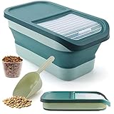 3. Tapa deslizante transparente: la tapa transparente del caja comida perro sellada puede deslizarse mientras asegura que la comida se mantenga alejada de las plagas. Puede sacar fácilmente alimentos frescos y controlar la cantidad de alimentos que quedan. El diseño del fondo ligeramente elevado mantiene los alimentos secos alejados de la humedad para garantizar que la mascota disponga de alimentos frescos.