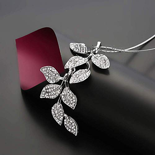 Image of Shining Diva Fashion Crystal Flower Stylish Long Chain Pendant Necklace for Women and Girls
