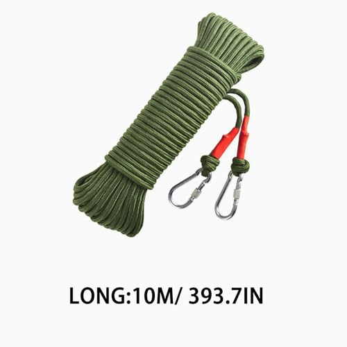 Image of 10M Clothesline with Pulley, Heavy Duty Steel Core Cloth Drying Rope, Rust Proof Thick Nylon Rope with Carabiner Hooks for Home Balcony Camping Outdoor Use