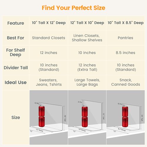 OKPOW-Shelf-Dividers-for-Closet-Organization--Keep-Sweaters-Purses-Upright-Clear-Acrylic-Separators-for-Most-Wood-Shelves-Pantry-Damage-Free-Sturdy-Tall-10-x-12-8-Pack