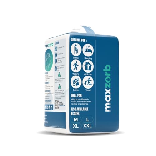 Image of Adult Diapers| Tape Style|Full Night Protection|Pack of 11 Diapers|Waist 72 - 117 cm ; 28 - 46 inch|Live your life with comfort|Soft Fabric|Anti-Bacterial Absorbent Core| Medium Size - M
