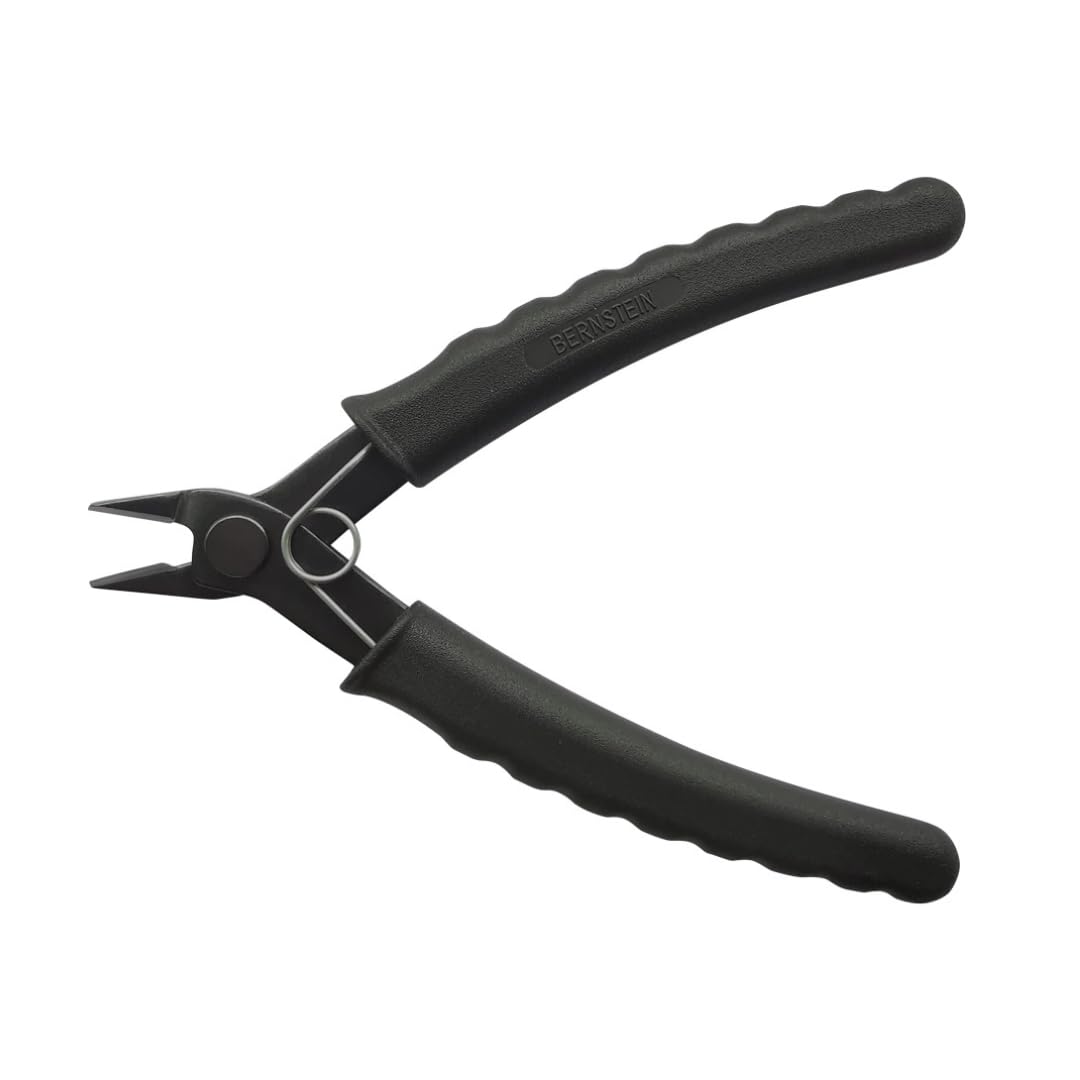 Bernstein Mini Electronic Side Cutters, 135 mm, Without Bevel for Copper Wires up to Diameter 1.0 mm 18AWG