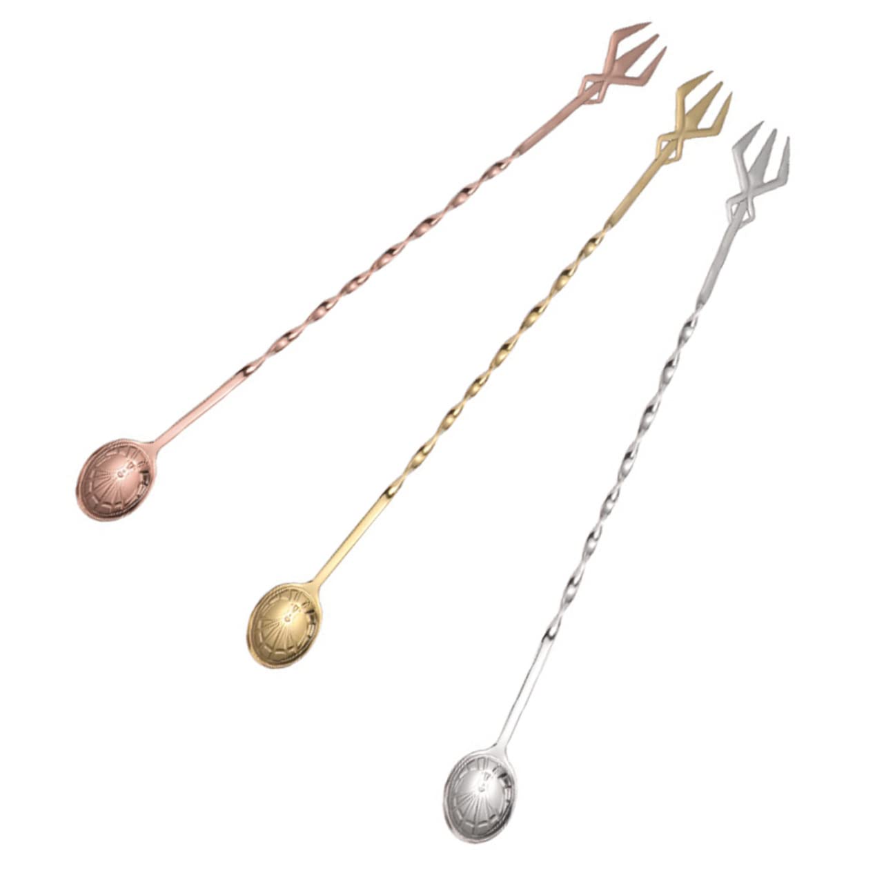 OUNONA 3Pcs Stirring Spoons Mixing Swizzle Sticks for Cocktails and Bubble Tea Long Handle Design for Better Control and Grip Home Accessory