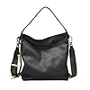 Fossil Women's Maya Leather Small Hobo Purse Handbag, Black (Model: ZB6979001)