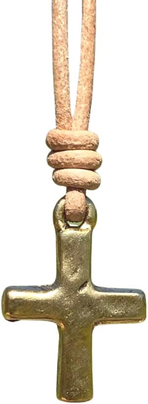 Small Hammered Cross Necklace - Religious Jewelry, Mens Faith, Catholic Women, Men Gifts, Protect Us, Father Christmas Gift, Best Friend