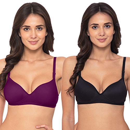 Image of Komli - Heavily Padded Push-Up Bra - Cotton Rich - Balconette - 3 /4th Coverage, Seamless, Wireless, Multiway Straps - T-Shirt Bra