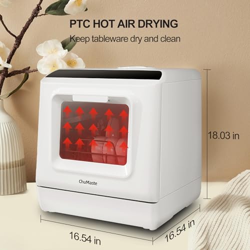 máquina lava louça, lava-louças portátil com tanque de água, 6 programas de lavagem, à prova de vazamentos e também pode ser conectada à torneira. Para apartamentos, dormitórios, escritórios. - Imagem 6