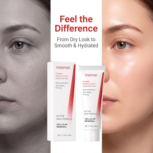Jfsyb Meimei Centella Asiatica Face Cream Moisturizer, Hydrating Cica Cream with Hyaluronic Acid & Niacinamide, Lightweight Daily Moisturizer for Skin Barrier Support & Smooth Radiant Look, 1.7 Fl Oz