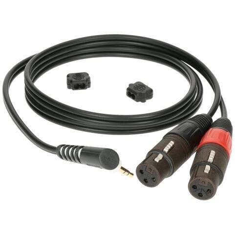 Klotz AY8A0200 Câble adaptateur mini-jack coudé vers 2 prises XLR femelles 2 m