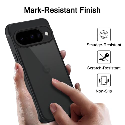 Image of TheGiftKart Hybrid Matte Frosted Translucent Back Cover Case for Google Pixel 10 | Shockproof Design | Camera Protection Module | Hard Back Cover Case for Pixel 10 (PC & TPU, Frost Black)