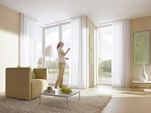 Gardinia GE2 Curtain Rail with Panel Mounting, 2-Track, Plastic, 150 cm, White - Image 5