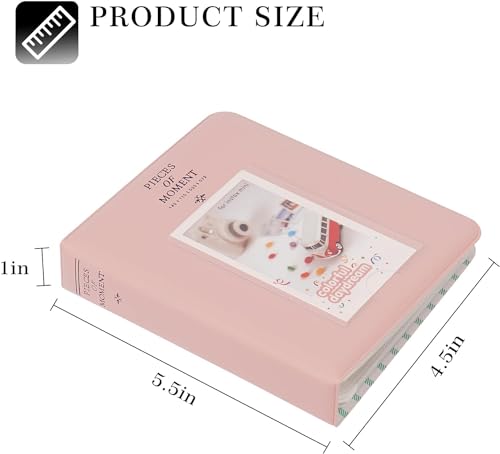 Image of ZENKO 64-Pocket Album + 5 Magnetic Frames fits Fujifilm Instax Mini (12, 11, 9, 8, 40, Evo, Liplay), Mini Link Printer, Polaroid Snap Touch, PIC-300, Z2300 Mint Instant Cameras (Pink)
