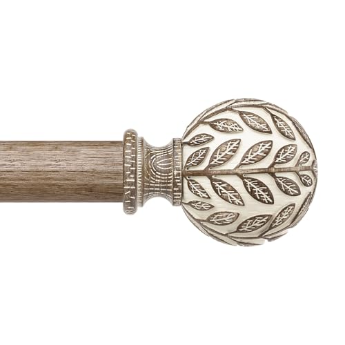 Wolistsa Boho Rustic Decorative Curtain Rod 36-122 Inch Weathered Wood