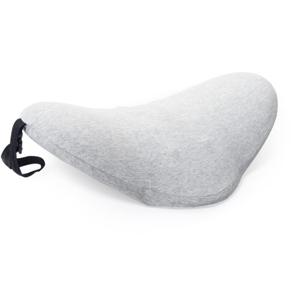 Almohada de espuma viscoelástica para espalda lumbar, almohada de apoyo para dormir, alivio del dolor, cojines lumbares para cama, silla de coche, oficina, viajes, diseño contenible (gris)
