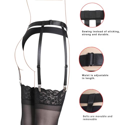 GARGALA Garter belt for Women Simplicity Sexy Socks Suspender for Thigh High Stockings with 4/6 Metal Clips3