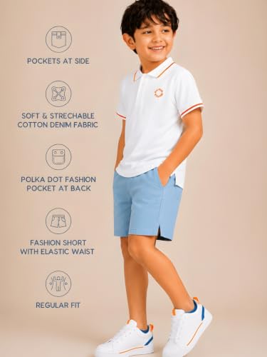 Image of Pilolo Kids Cargo Pocket Denim Shorts for Boys