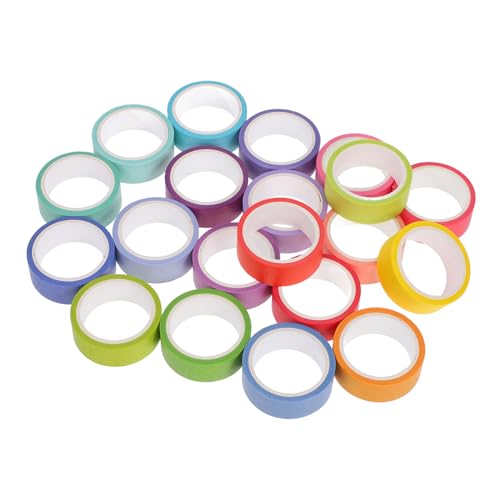 ZUNOXAZ 20ロール 巻 和紙テープ 高粘着 クラフト用 マスキングテープ ラッピングや手帳装飾に 多用途でスマホ ラップトップデコにも対応 学