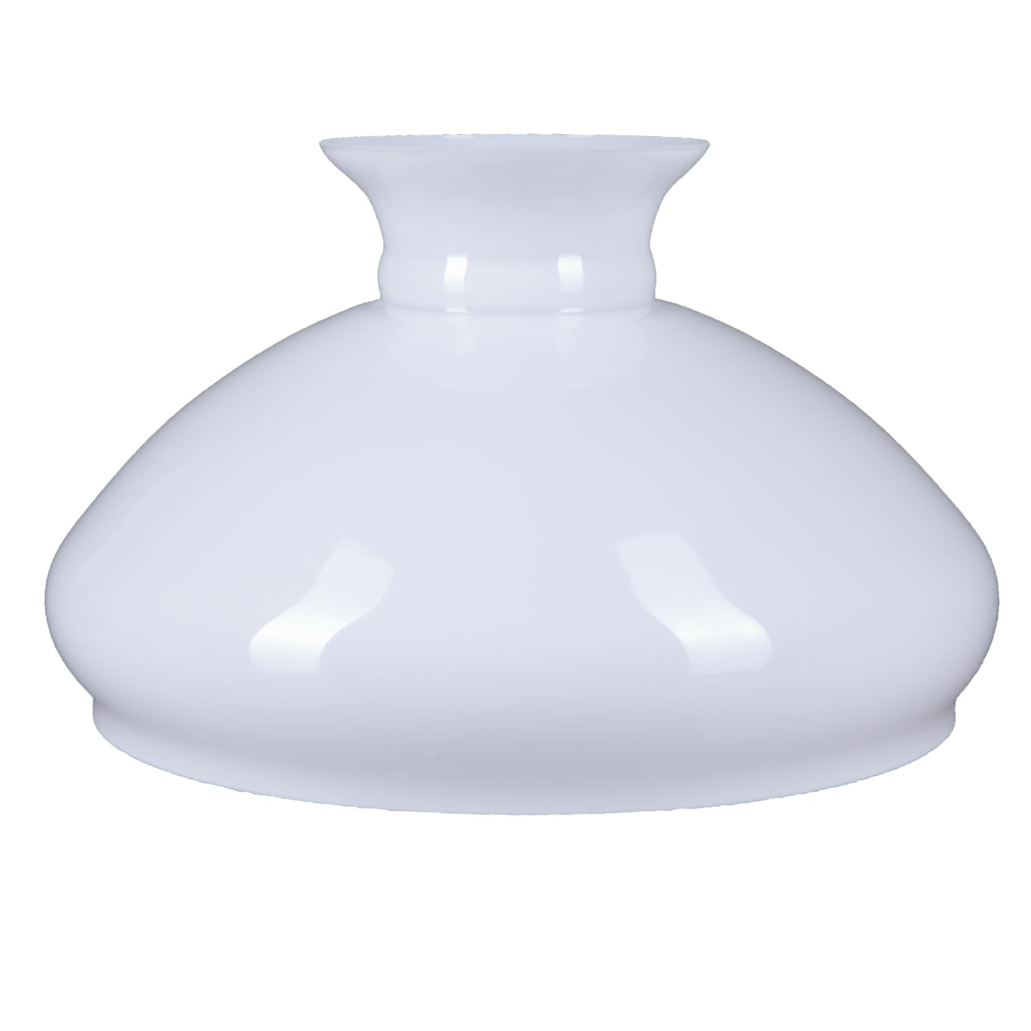 Petroleum Glas Ø 282mm Lampenglas weiß glänzend Lampe Ersatzglas Leuchtenglas Glasschirm