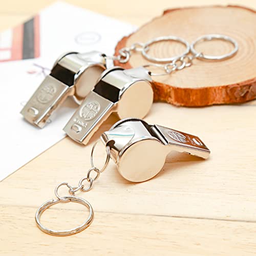 BESPORTBLE 20Pcs Metal Esportes Apito Alto Apito de Som de Emergência Com Corda Portátil de Corda pa