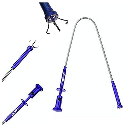 Flexible Claw Magnetic Pickup Tool Grabber Tool 3-in-1 with Bright Led Light,Total length 24.5 inches