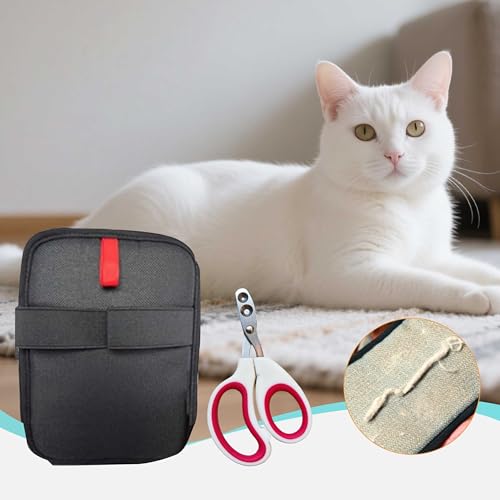 Image of 2-in-1 Pet Nail Cat Dog Clpipper Kit, Electrostatic Gloves & Nail Clipper Grooming Set for Dogs & Cats -Removes Hair from Furniture, Car Seats, Carpets & Curtains.
